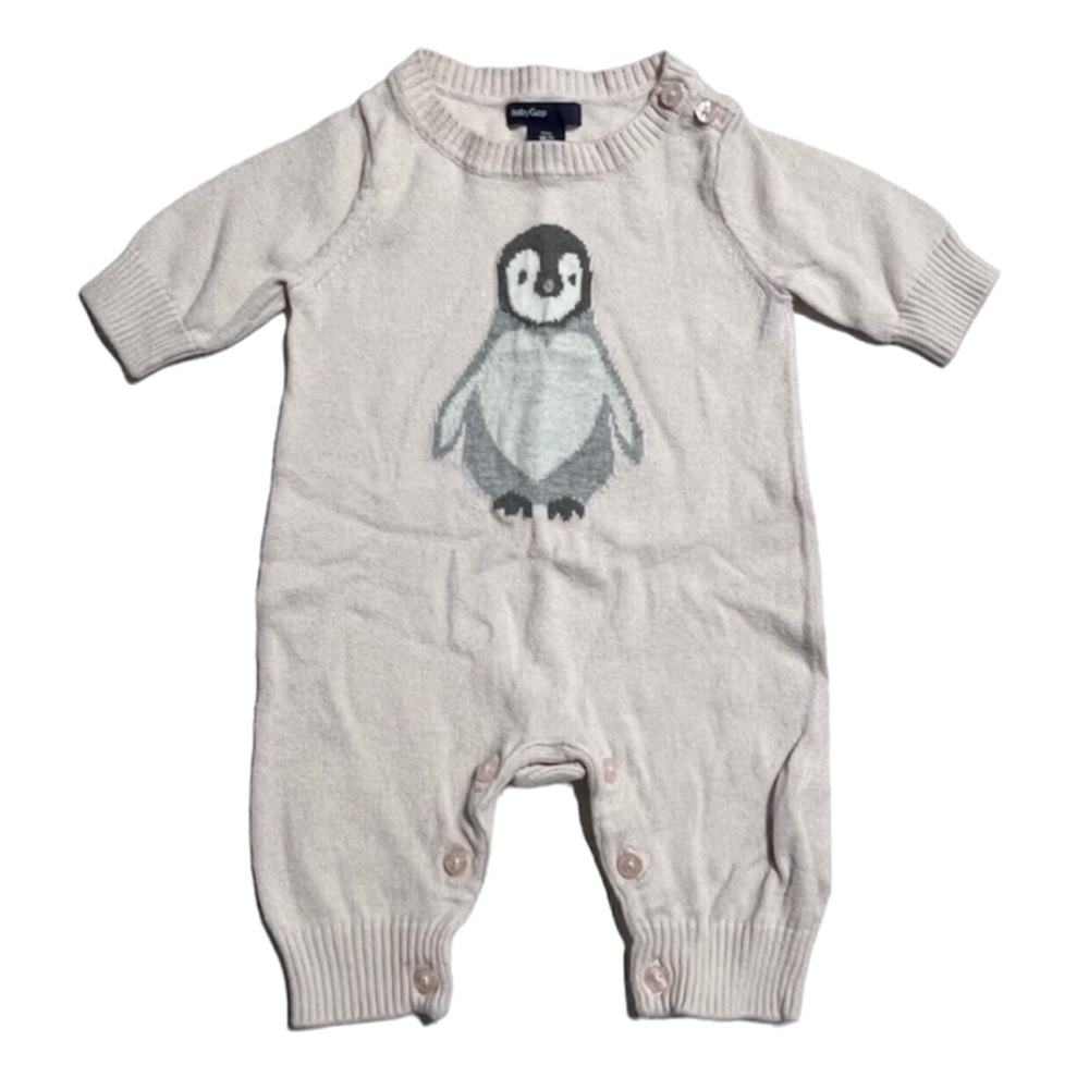 Baby Gap precious penguin sweater romper Newborn